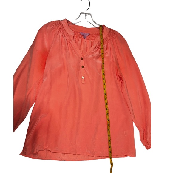 Lilly Pulitzer l Elsa Silk Salmon Pink Blouse Small - Picture 4 of 10
